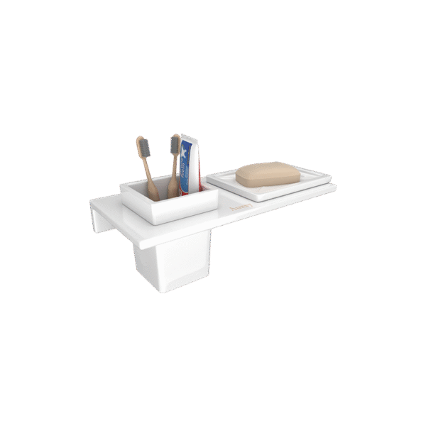 AW 718 - Square Soap Dish With Glass